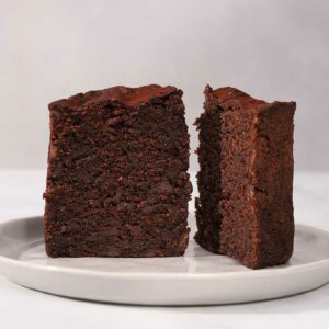 Chocolate cork cut in half showing inside