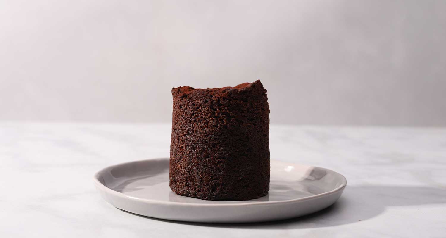 Side view of chocolate cork made in Portland, Maine