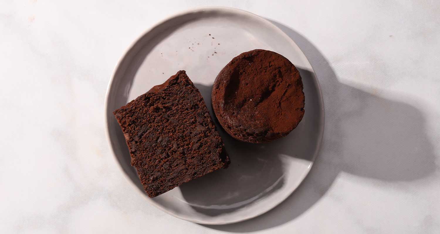 top view of whole and part of chocolate cork