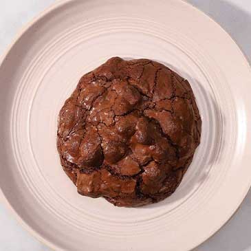 top view of chunky chocolate rye cookie square photo
