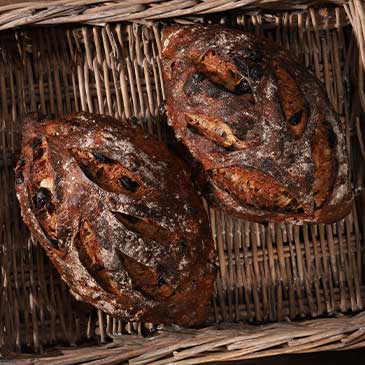 Raisin Pecan bread top view